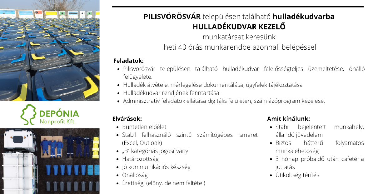 Álláslehetőség Pilisvörösváron