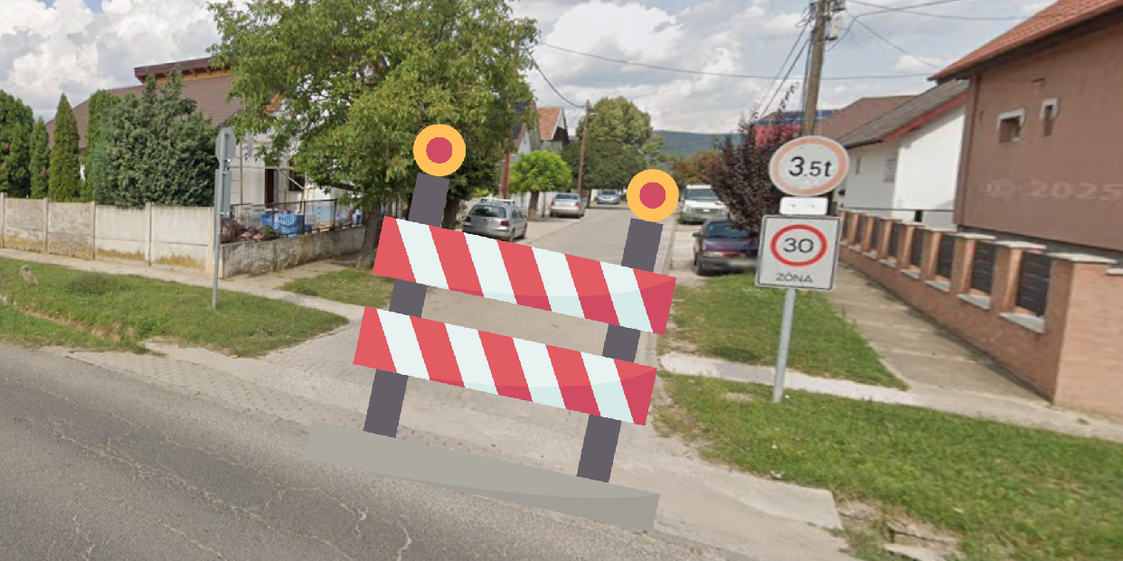 Útzár a Csokonai utca–Szabadság utca sarkán