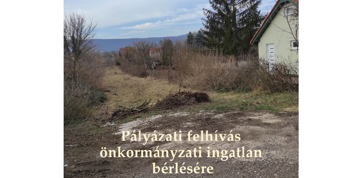 Pályázati felhívás Pilisvörösvár 7214 hrsz.-ú önkormányzati ingatlan bérleti jogára