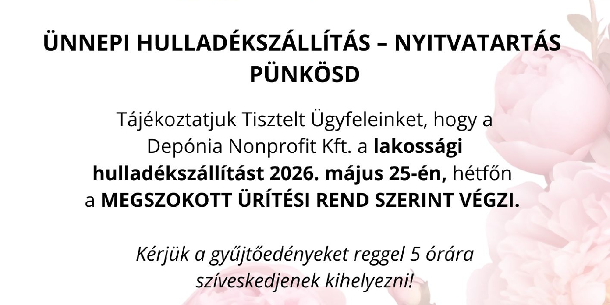 Pünkösdi hulladékszállítás Pilisvörösváron