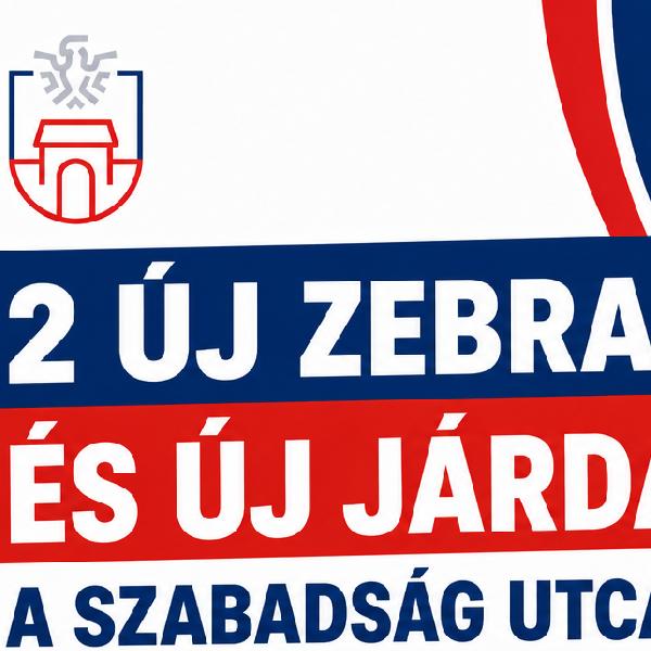 Két új zebra és új járdák épülnek a Szabadság utcában