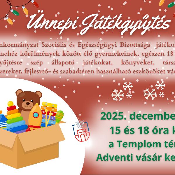 Ünnepi játékgyűjtés lesz az adventi vásáron