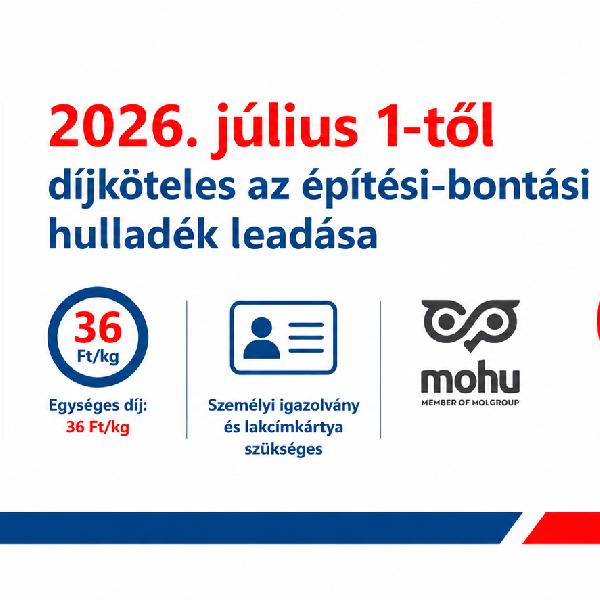 Változik az építési-bontási hulladék leadásának rendje