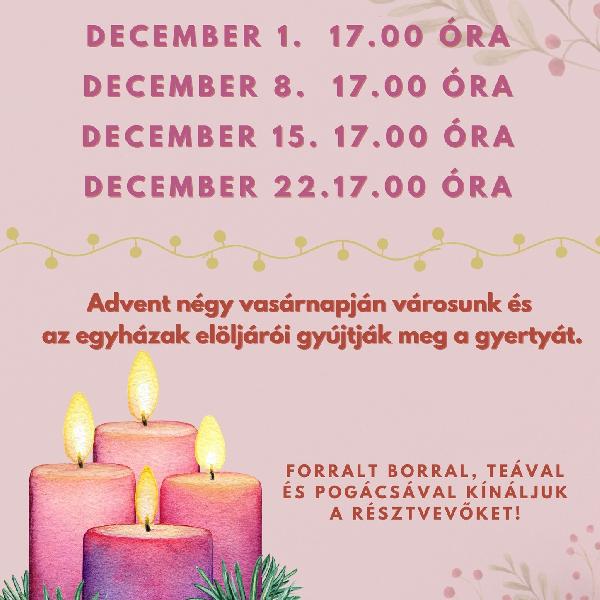 Adventi gyertyagyújtás a Templom téren – Készüljünk együtt az ünnepekre!