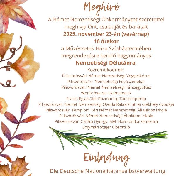 Nemzetiségi Délután a Művészetek Házában 